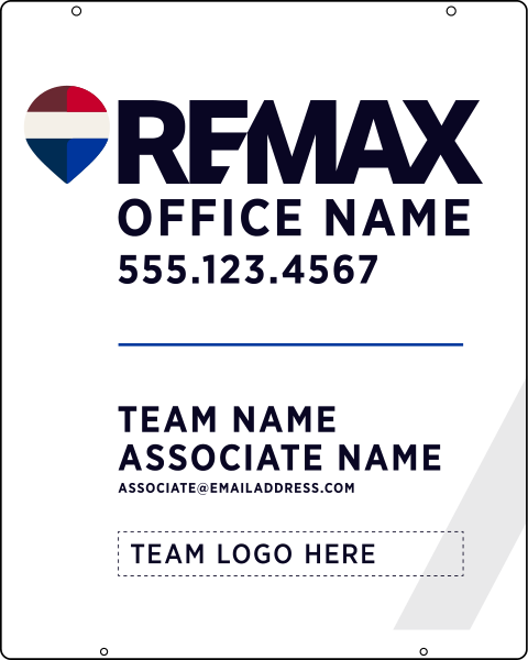 Reflective Hanging Associate Name, Team Name w Team Logo Sign Panel, 30h x 24w, Steel